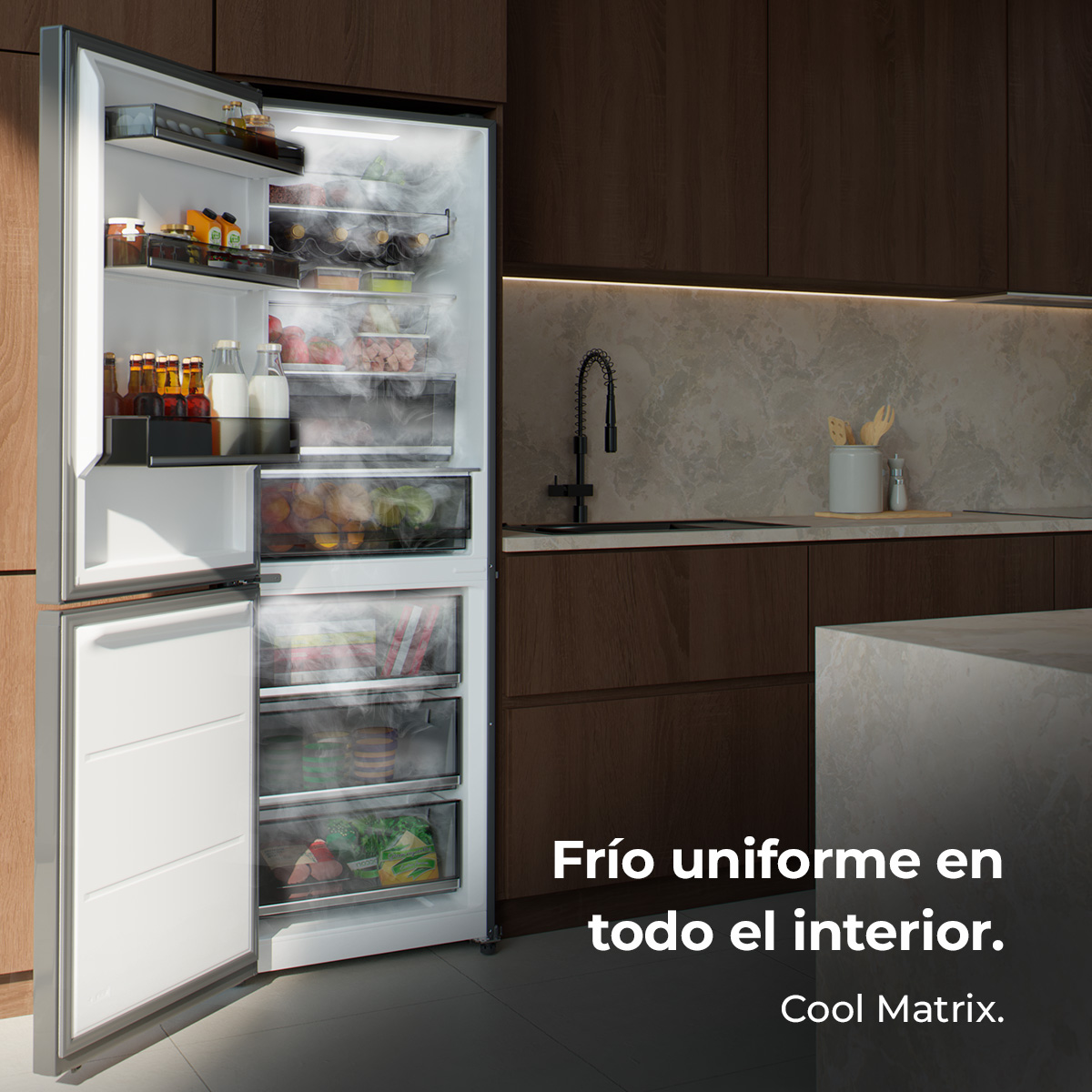 Bolero CoolMarket Combi 409 Black Glass C | Envío, instalación y retirada RAEE gratis – foto detalle 2